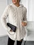 Women Plain Winter Long Sleeve Casual Daily Hoodie
