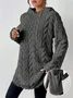 Women Plain Winter Long Sleeve Casual Daily Hoodie