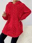 Women Plain Winter Long Sleeve Casual Daily Hoodie