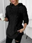 Women Plain Winter Long Sleeve Casual Daily Hoodie