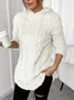 Women Plain Winter Long Sleeve Casual Daily Hoodie