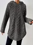 Women Plain Winter Long Sleeve Casual Daily Hoodie