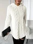 Women Plain Winter Long Sleeve Casual Daily Hoodie