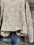 Women Floral Printing Spring/Fall Casual Long Sleeve Crew Neck Knitted Sweater