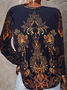 Women Floral Long Sleeve Tee T-shirt Crew Neck Printing Casual Spring/Fall Graphic Tee Top