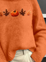 Women Maple Leaf Printing Spring/Fall Vintage Long Sleeve Turtleneck Sweater