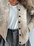 Women Abstract Vintage Spring/Fall Printing Cardigan