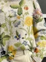 Women Floral Printing Spring/Fall Vintage Long Sleeve Turtleneck Sweater