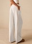 Women Plain Long Elastic Waist Pants Casual Spring/Fall Trousers