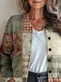 Women Abstract Vintage Spring/Fall Printing Cardigan