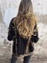 Women Spring/Fall Outerwear Vintage Printing Abstract Long Sleeve Shawl Collar Jacket