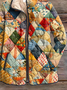 Women's Vintage Printing Winter Abstract Stand Collar Padded Parka