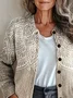 Women Abstract Vintage Spring/Fall Printing Cardigan