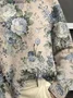 Women Floral Printing Spring/Fall Vintage Long Sleeve Turtleneck Sweater