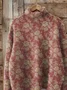 Women Floral Printing Spring/Fall Vintage Long Sleeve Turtleneck Sweater