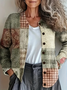 Women Abstract Vintage Spring/Fall Printing Cardigan