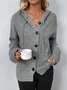 Women Plain Spring/Fall Cover-up Vintage Split Joint Lightweight Cardigan