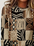 Women Abstract Long Sleeve Tee T-shirt Crew Neck Printing Casual Spring/Fall Graphic Tee Top