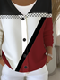 Women Abstract Long Sleeve V Neck Casual Spring/Fall Cardigan Outerwear