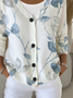 Women Floral Long Sleeve V Neck Casual Spring/Fall Cardigan Outerwear