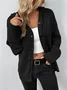 Women Plain Spring/Fall Cover-up Vintage Split Joint Lightweight Cardigan