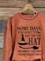 Women Halloween (Halloween Hat) Crew Neck Vintage Spring/Fall Long Sleeve Sweatshirt