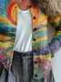 Women Abstract Vintage Spring/Fall Printing Cardigan