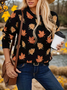 Women Maple Leaf Printing Spring/Fall Casual Long Sleeve Crew Neck Sweater