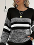 Women Abstract Printing Spring/Fall Casual Long Sleeve Crew Neck Sweater