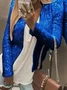 Women Spring/Fall Outerwear Vintage Split Joint Plain Long Sleeve Stand Collar Jacket