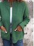 Women Spring/Fall Outerwear Vintage Split Joint Plain Long Sleeve Stand Collar Jacket