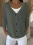 Women Plain Casual Spring/Fall Cardigan