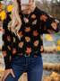 Women Maple Leaf Printing Spring/Fall Casual Long Sleeve Crew Neck Sweater