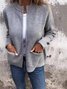 Women Spring/Fall Outerwear Vintage Split Joint Plain Long Sleeve Stand Collar Jacket