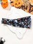 Halloween Skull Ghost Floral Headband Horror Flat Cross Hairband Headband