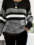 Women Abstract Printing Spring/Fall Casual Long Sleeve Crew Neck Sweater
