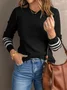 Women Striped Printing Spring/Fall Casual Long Sleeve Crew Neck Sweater