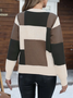 Women Abstract Printing Spring/Fall Casual Long Sleeve Crew Neck Sweater