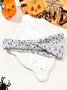Halloween Skull Ghost Floral Headband Horror Flat Cross Hairband Headband