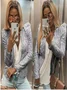 Women Spring/Fall Outerwear Vintage Split Joint Plain Long Sleeve Stand Collar Jacket