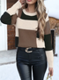 Women Abstract Printing Spring/Fall Casual Long Sleeve Crew Neck Sweater