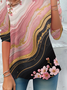 Women Floral Long Sleeve Tee T-shirt Crew Neck Casual Spring/Fall Tunic Top