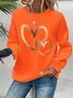 Women Heart/Cordate Crew Neck Printing Casual Spring/Fall Long Sleeve Sweatshirt