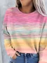 Women Abstract Crew Neck Printing Casual Spring/Fall Long Sleeve Sweatshirt