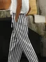 Women Striped Long Pants Casual Spring/Fall Trousers