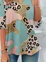 Women Abstract Long Sleeve Tee T-shirt Crew Neck Casual Spring/Fall Tunic Top