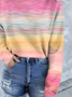 Women Abstract Crew Neck Printing Casual Spring/Fall Long Sleeve Sweatshirt