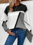 Women Abstract Crew Neck Printing Casual Spring/Fall Long Sleeve Sweatshirt