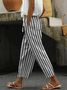 Women Striped Long Pants Casual Spring/Fall Trousers