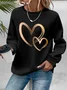 Women Heart/Cordate Crew Neck Printing Casual Spring/Fall Long Sleeve Sweatshirt